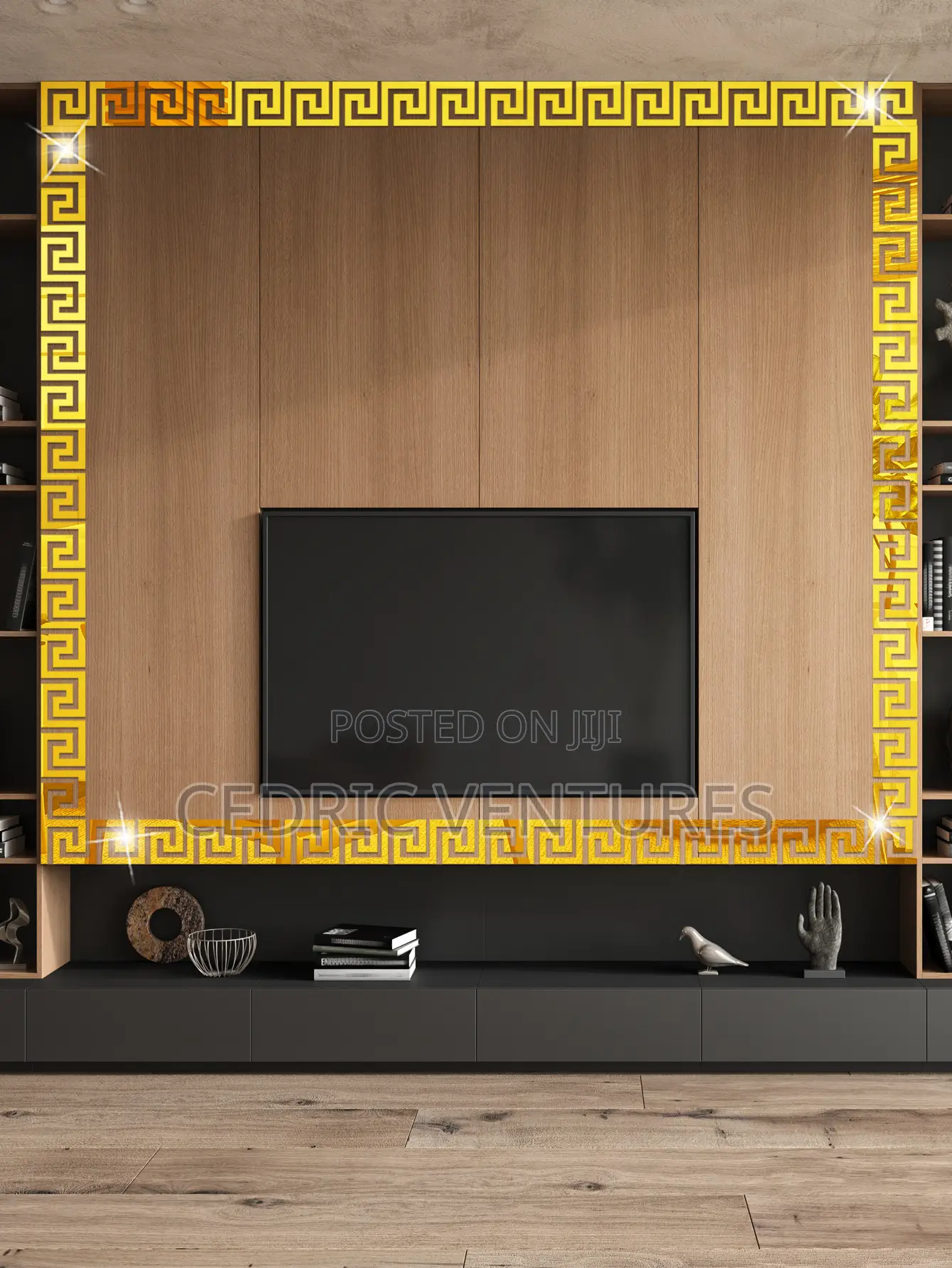 10pcs Self-Adhesive Acrylic Mirror Wall Stickers Gold - 10 X 10 Cm