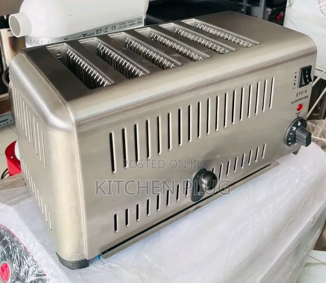 6-Slice Stainless Steel Industrial Bread Toaster,