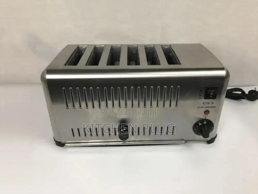 6-Slice Stainless Steel Industrial Bread Toaster,