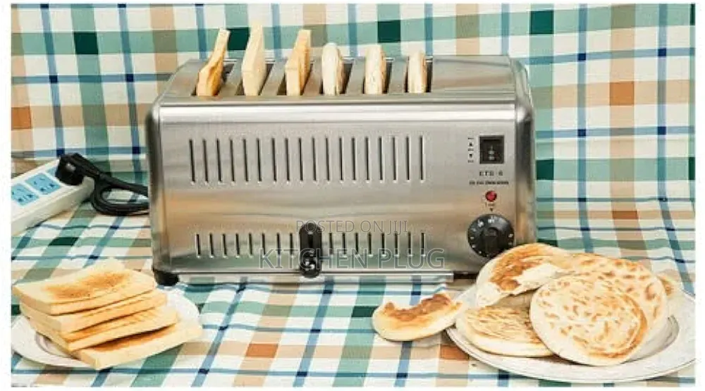 6-Slice Stainless Steel Industrial Bread Toaster,