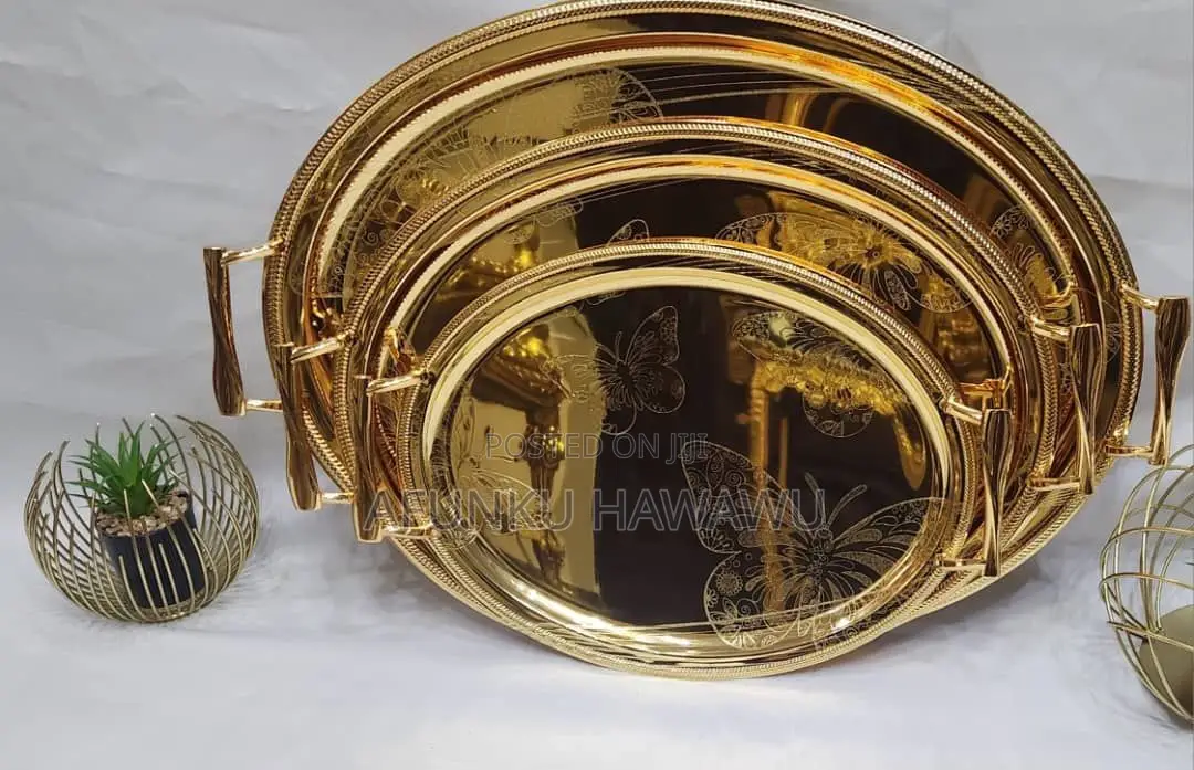 Quality Gold Luxury Square Tray Set