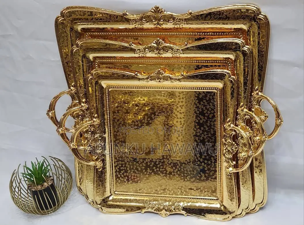 Quality Gold Luxury Square Tray Set