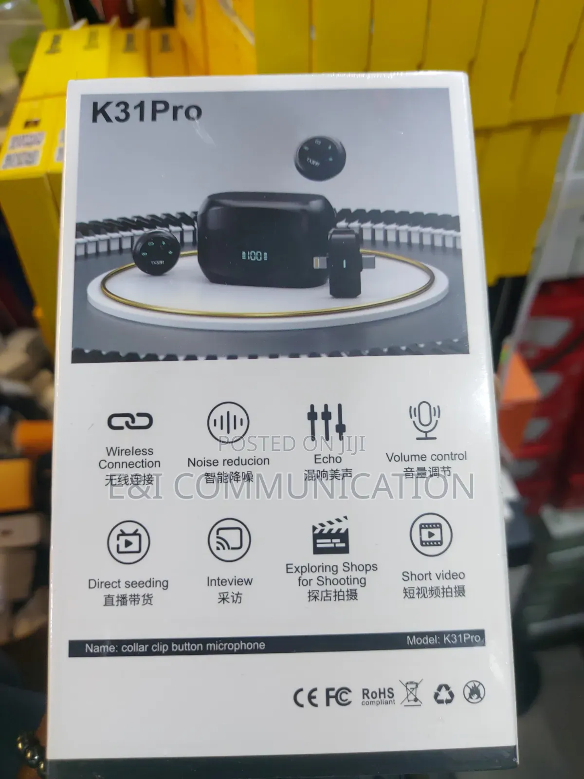 K31 Pro Wireless Mic, For Type C And Lighting.