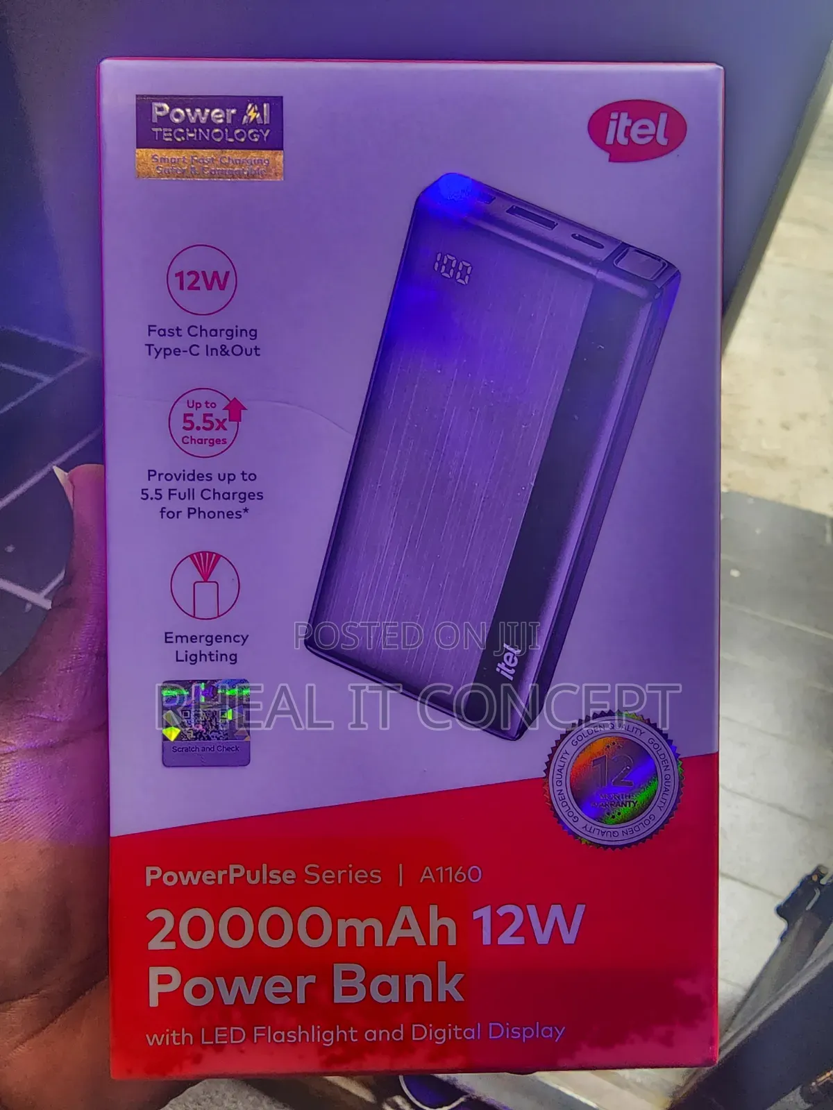 Itel Power Bank 12w 20,000mah