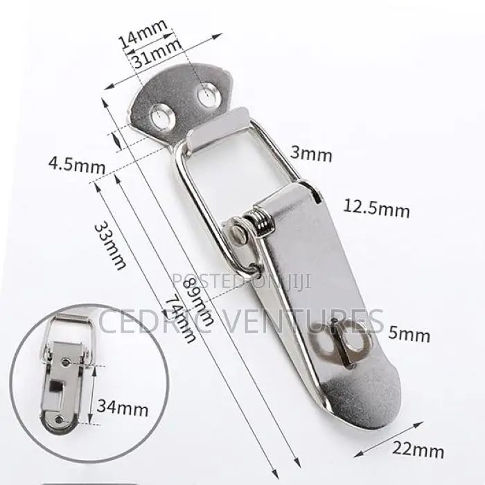 Stainless Steel Spring Loaded Toggle Latch Clamp Clip Lock - 2pcs