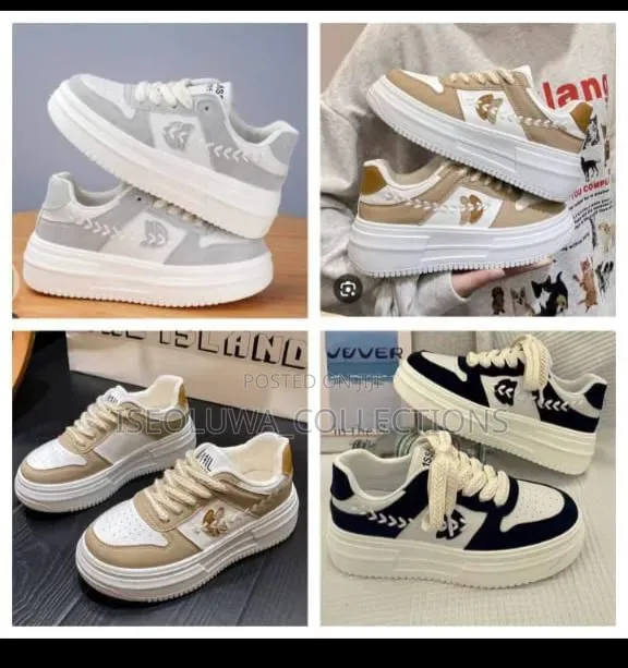 Thick Sole Lace-Up Sneakers