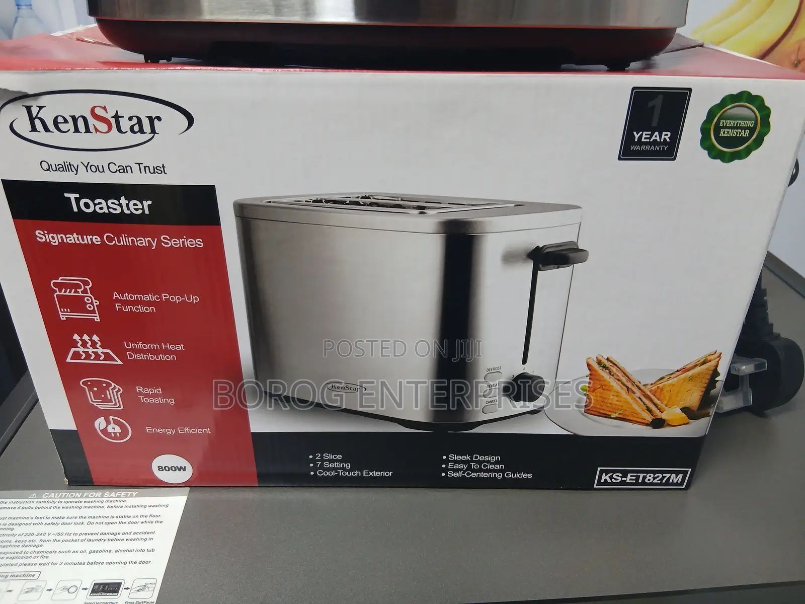 Kenstar 2-Slice Pop Up Toaster-Ks-Et827m