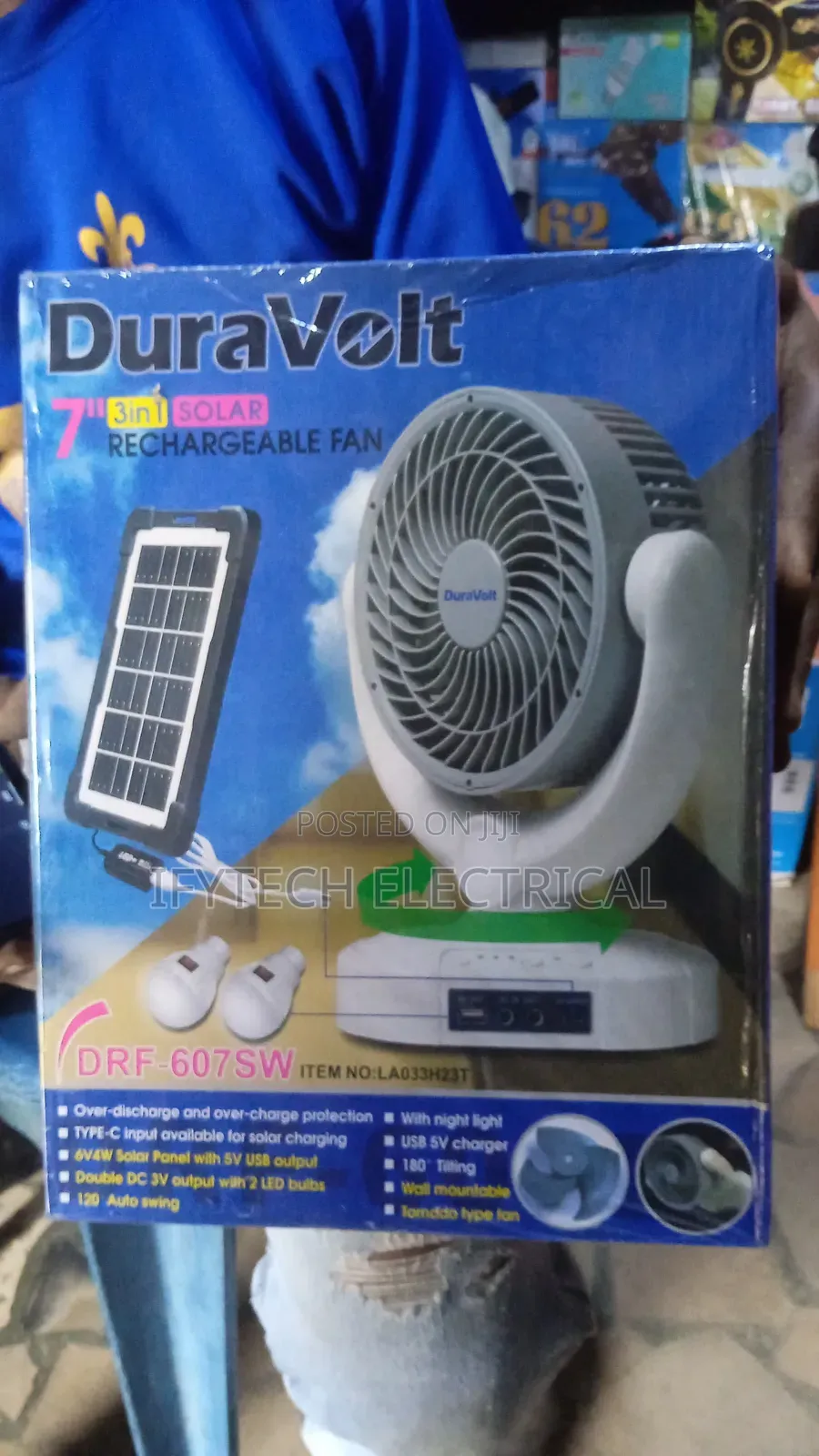 Dura Volt 3 in 1 Solar Fan
