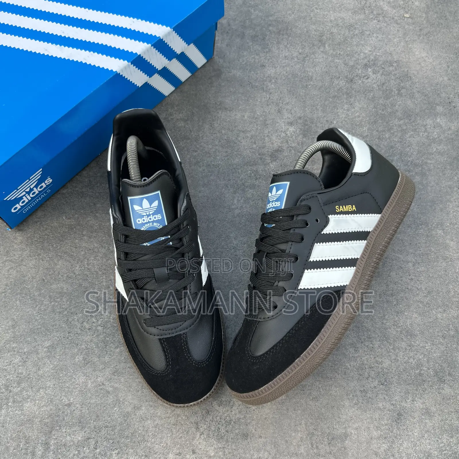 Original Adidas Samba Shoes Black and White Strips