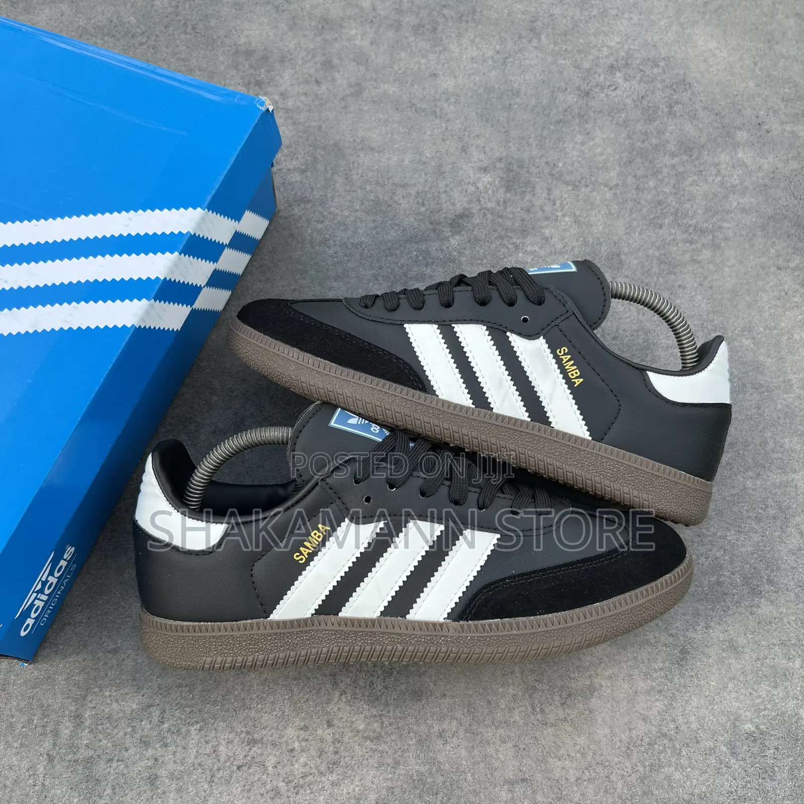 Original Adidas Samba Shoes Black and White Strips
