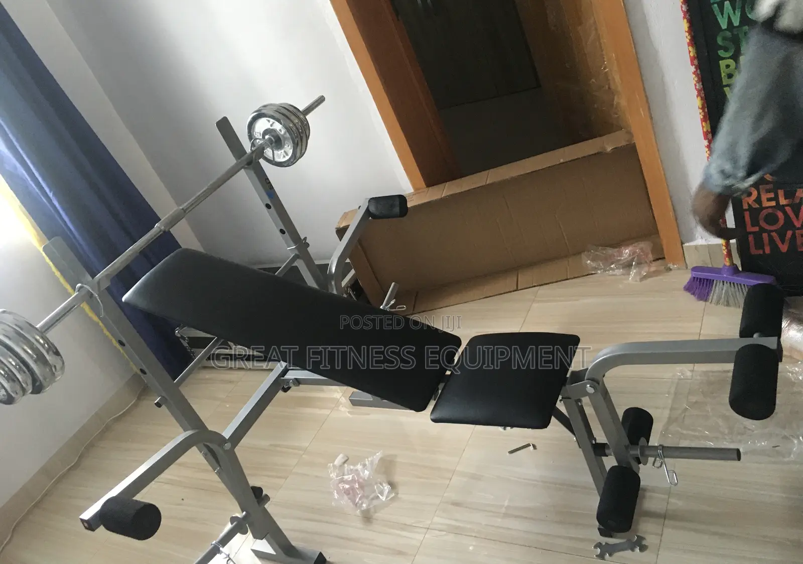 Weight Lifting Bench and 50kg Weight Box
