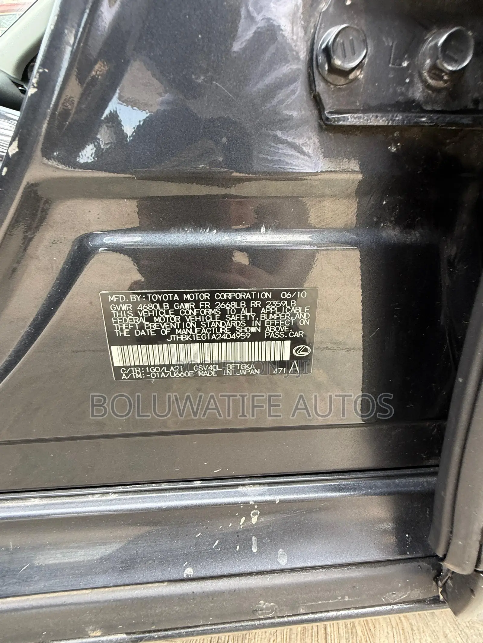 Lexus ES 350 2011 Black