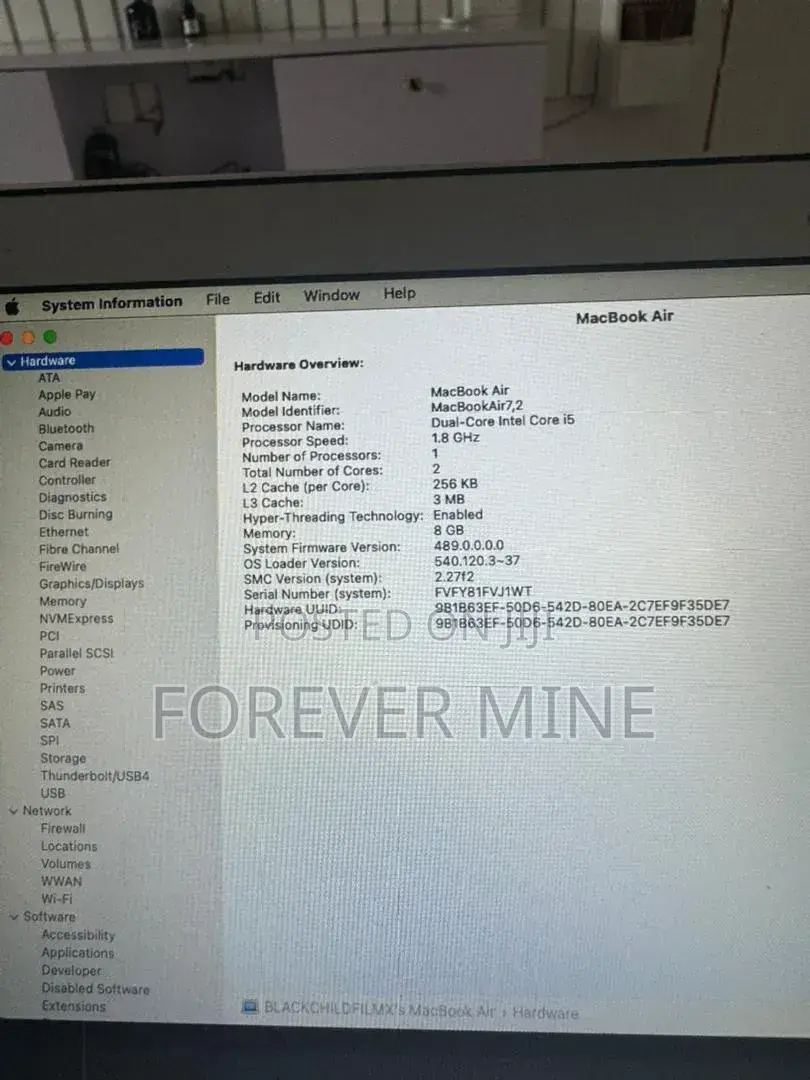 Laptop Apple MacBook Air 8GB Intel Core i5 SSD 500GB