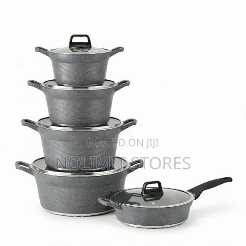 Brocook 10 PCS Die-Cast Non-Stick Granite Cookware Set 20-32cm