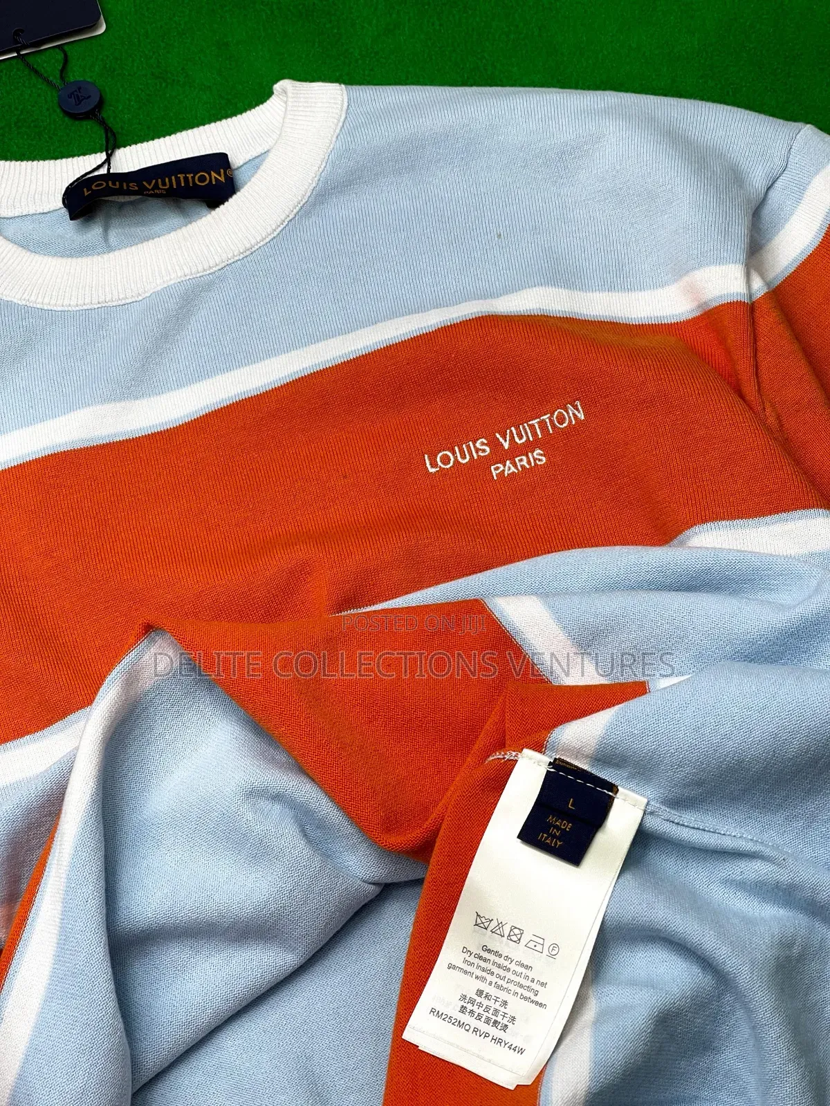 *Louis Vuitton Stripe Crewneck* *Available in M-Xl (Luxury Sizes)
