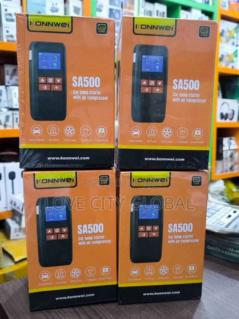 Konnwei Sa500 Carjump Starter With Air Compressor Power Bank Led Lamp