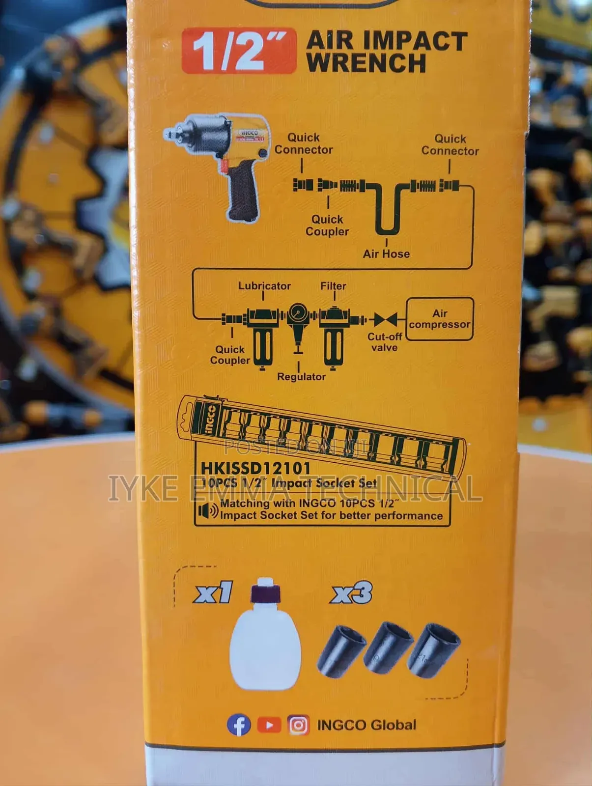 Ingco Alw12562 Air Impact Wrench 1/2"