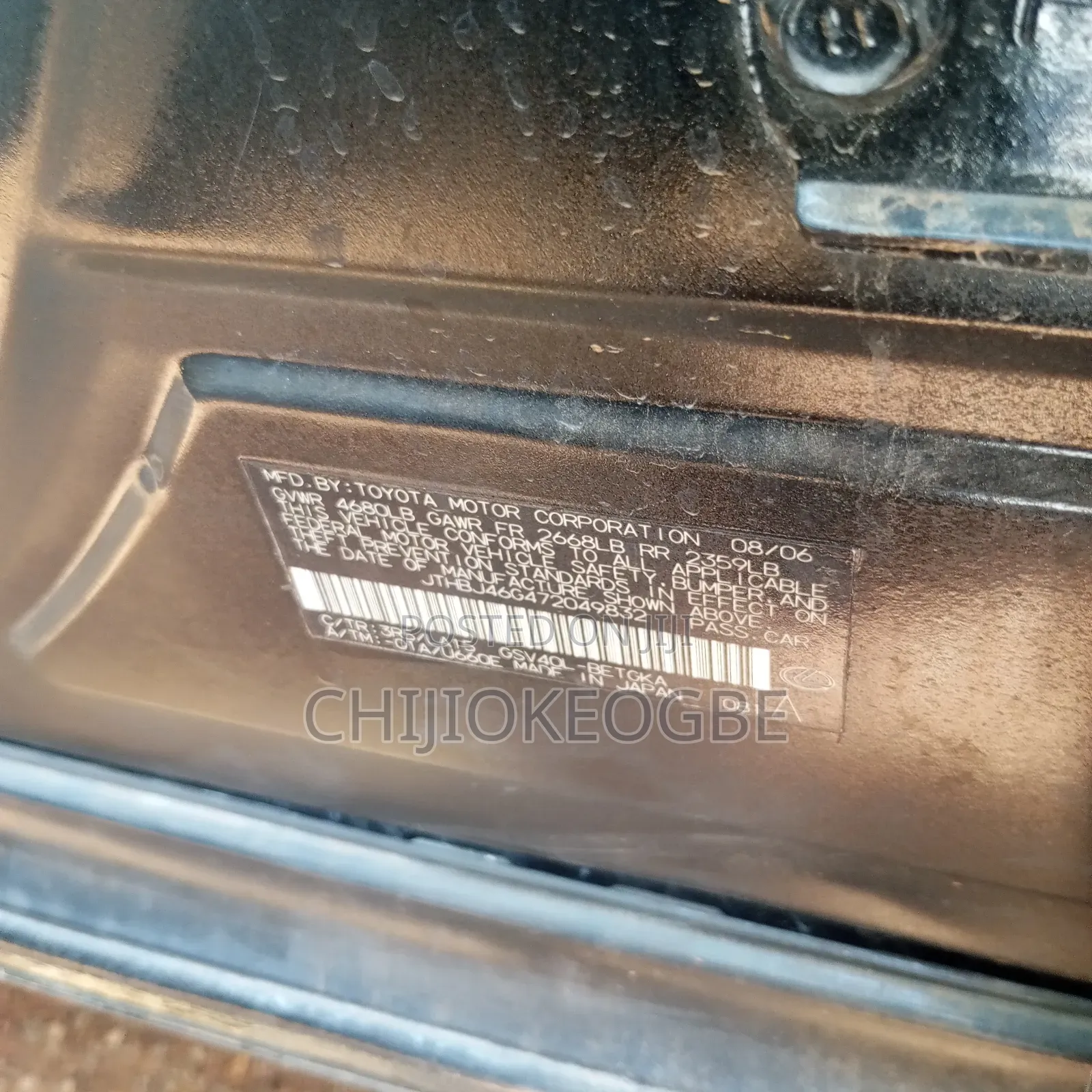 Lexus ES 350 2007 Black