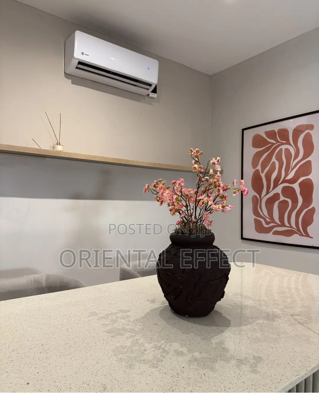Ruffled Medina Vase With Mini Cherry Plant – Modern Luxury Table Decor