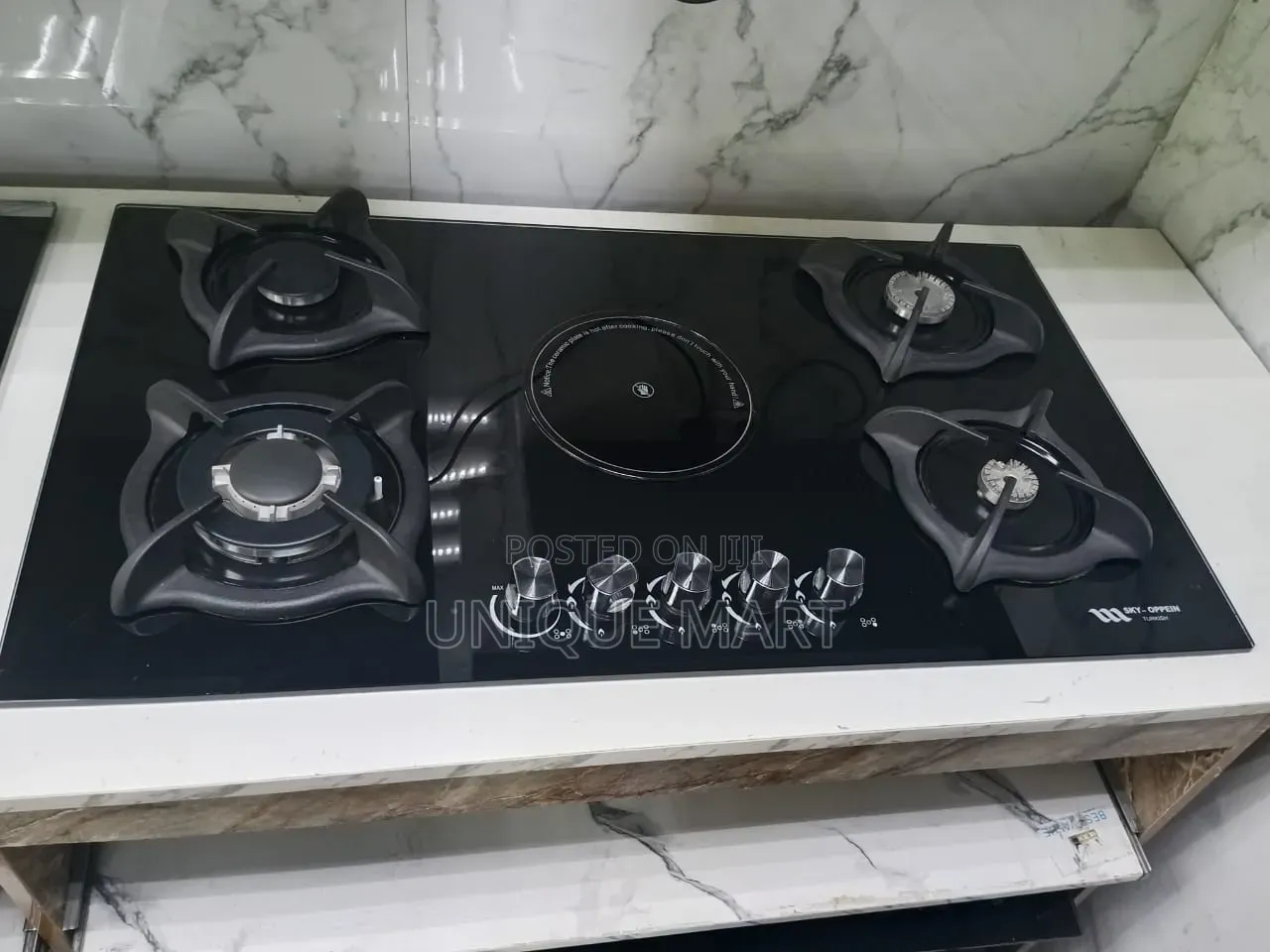 90 Cm Built-in 4 Glass Burner and 1 Electric Cooktop.Sky Oppein Turkey