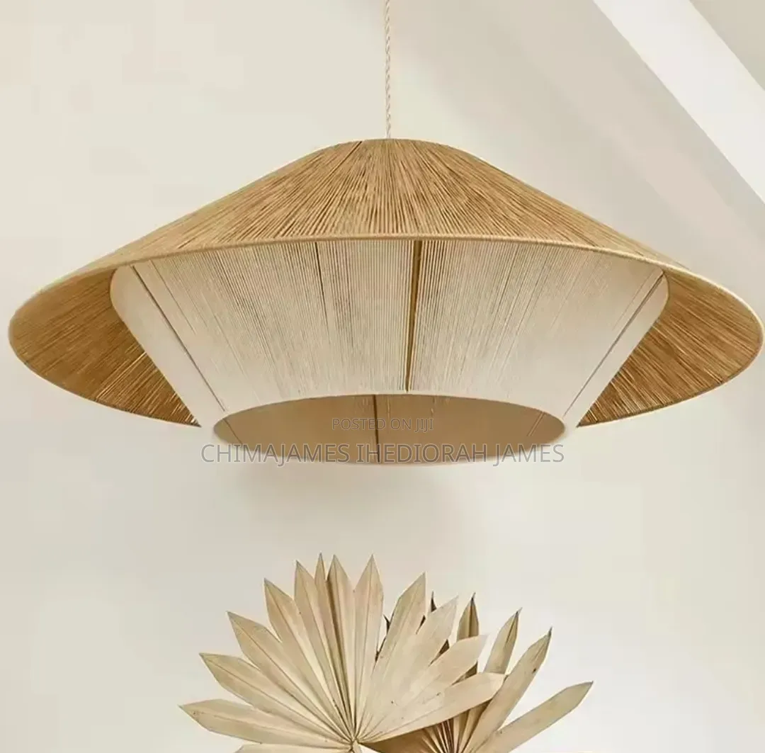 Minimalist Wabi-Sabi Mixed Wove Jute Rope Bucket E27 Led Pendant Light