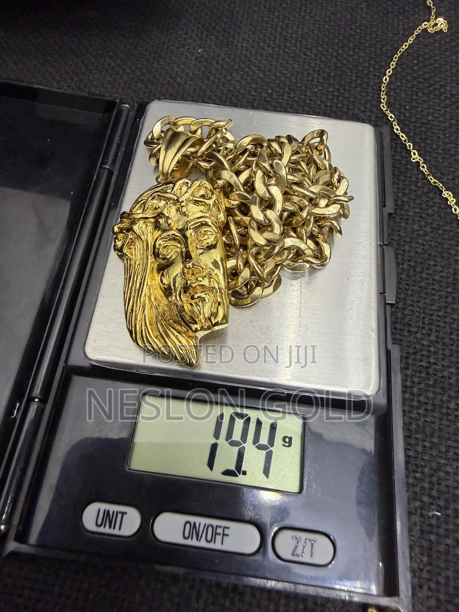 Pure Italy 750 Tested 18karat Cuban With Jesus Piece