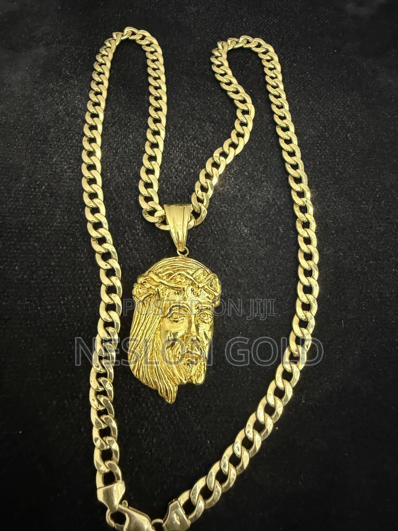 Pure Italy 750 Tested 18karat Cuban With Jesus Piece