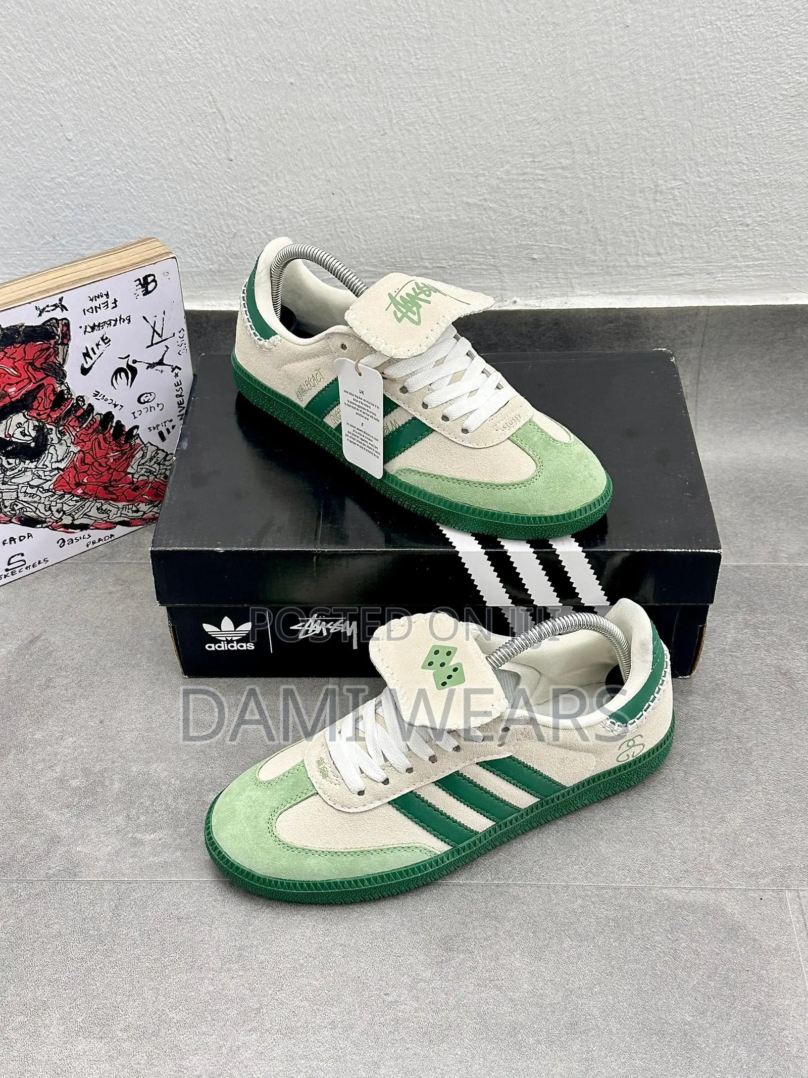 Adidas Samba —Green Stussy