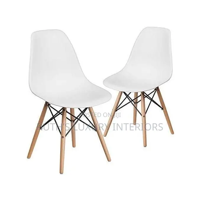 Set of 2 Modern Plastic Dining or Restaurant Chairs Furniture