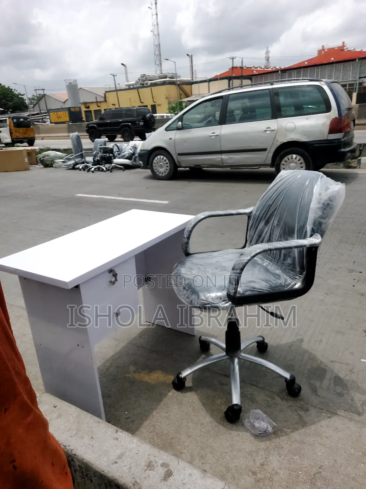 White Office Table and Chair Available