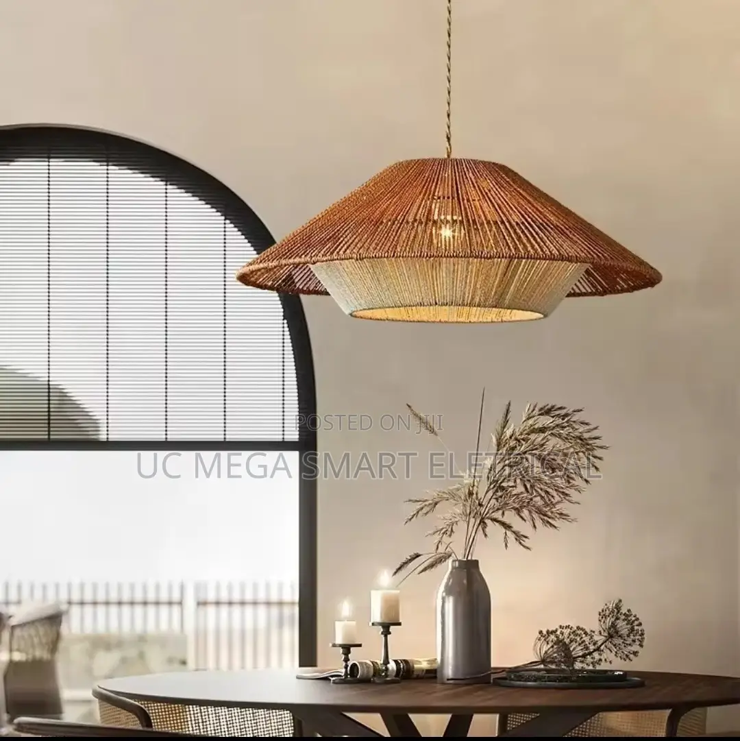 Bamboo Rattan Pendant Lamp Minimalist Boho Woven Hanging Light