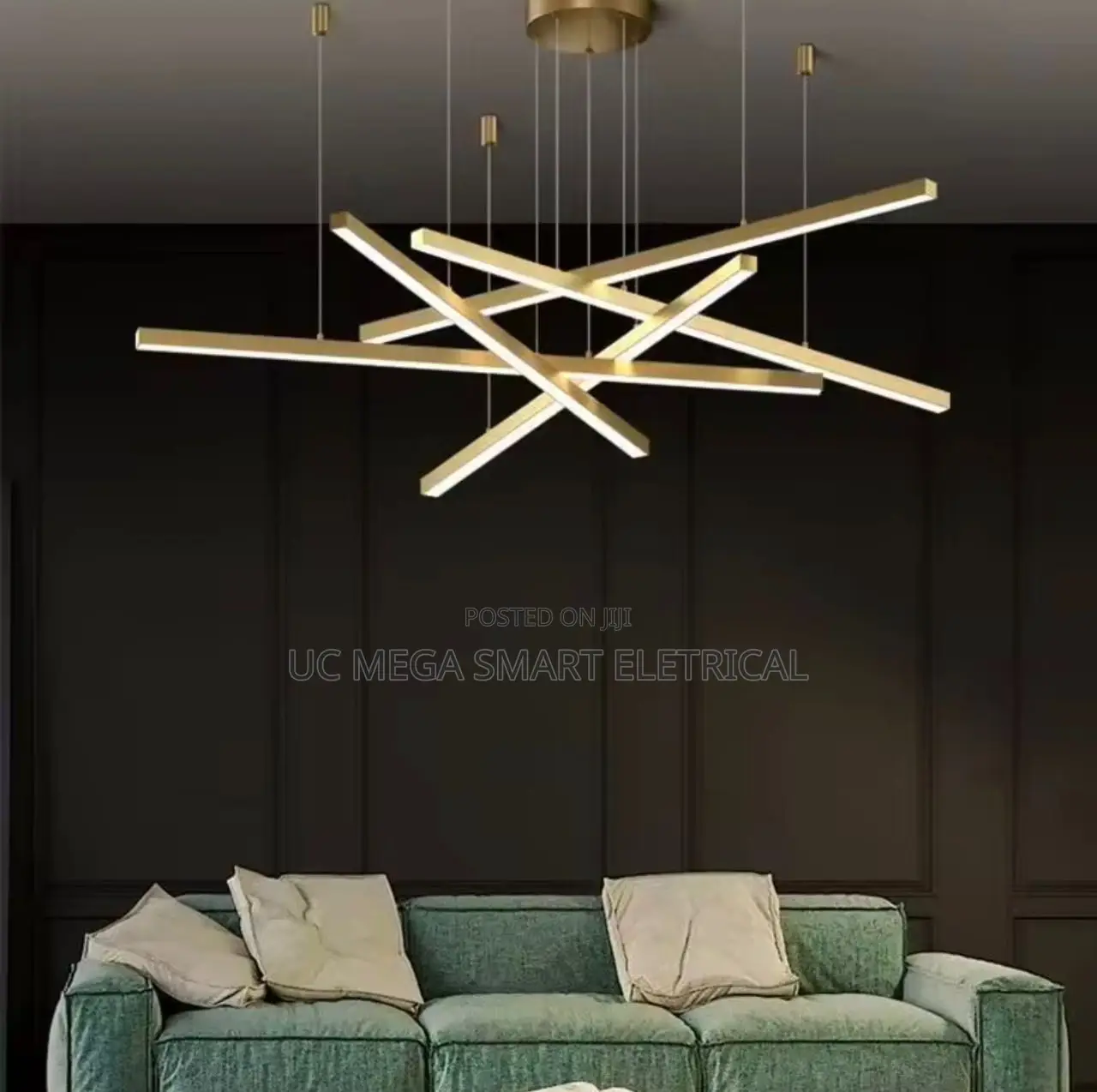 Modern Minimalist Designer Chandelier Creative Lines for Living Room