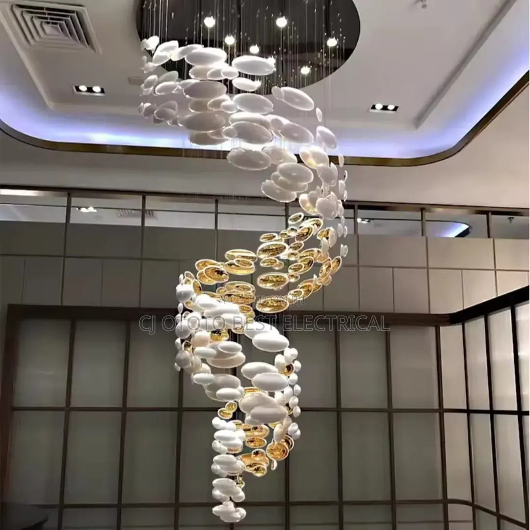Big Crystal Luxurious High Loof Chandelier Staircase Light