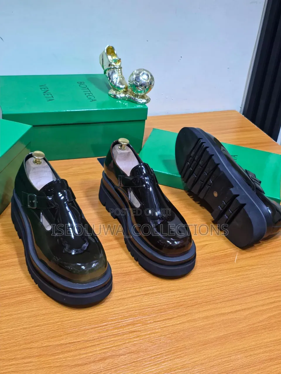 Classic Glossy Chunky Sole Loafers for Men 40_46