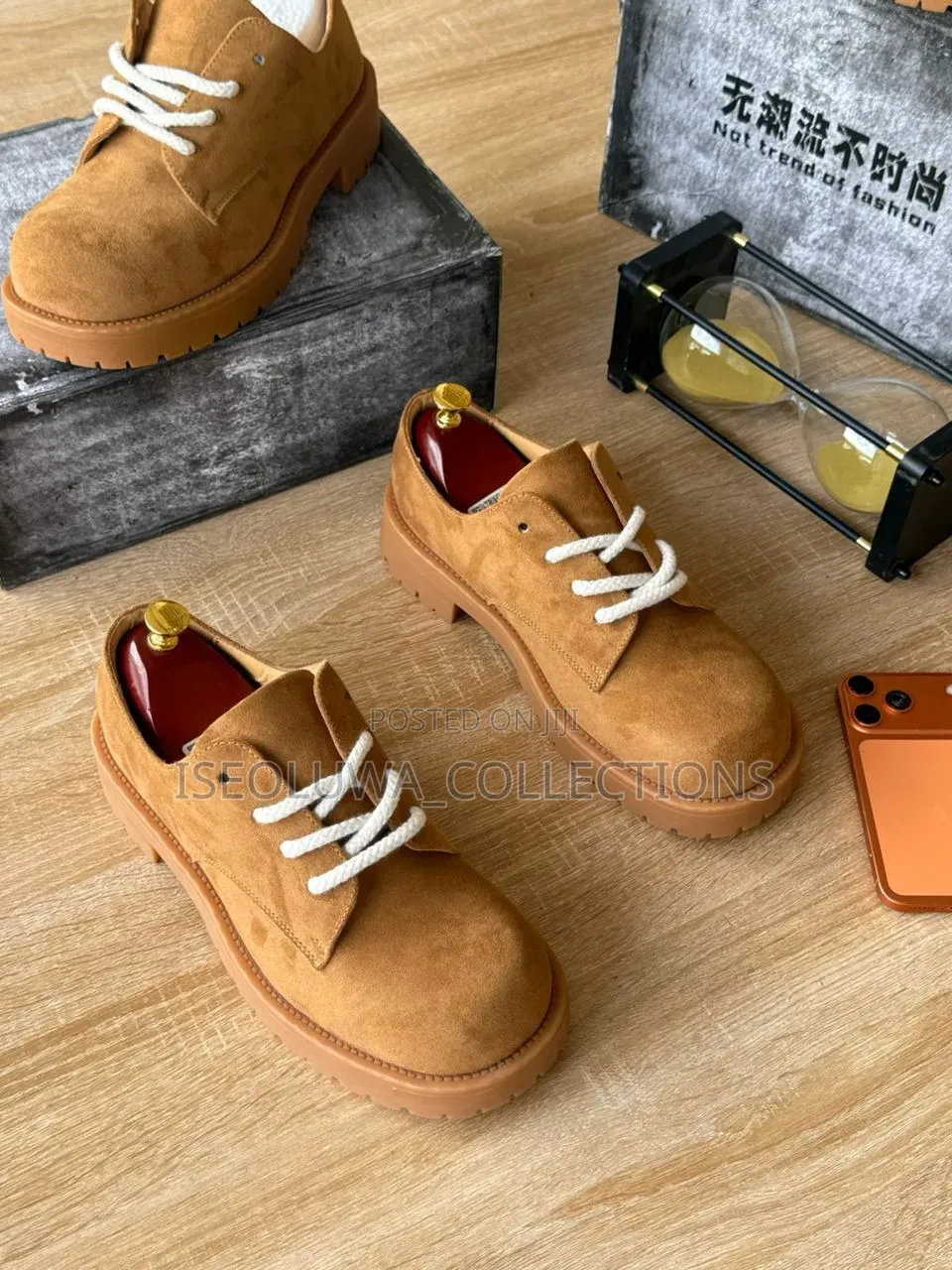 Classic Suede Lace-Up Chunky Sole Casual Shoes for Men