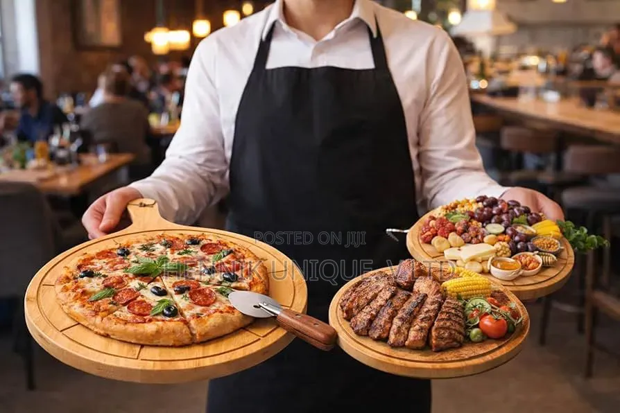 Bamboo Plate Round Pizza Tray Tea for Serving Tray Fruit Breakfast