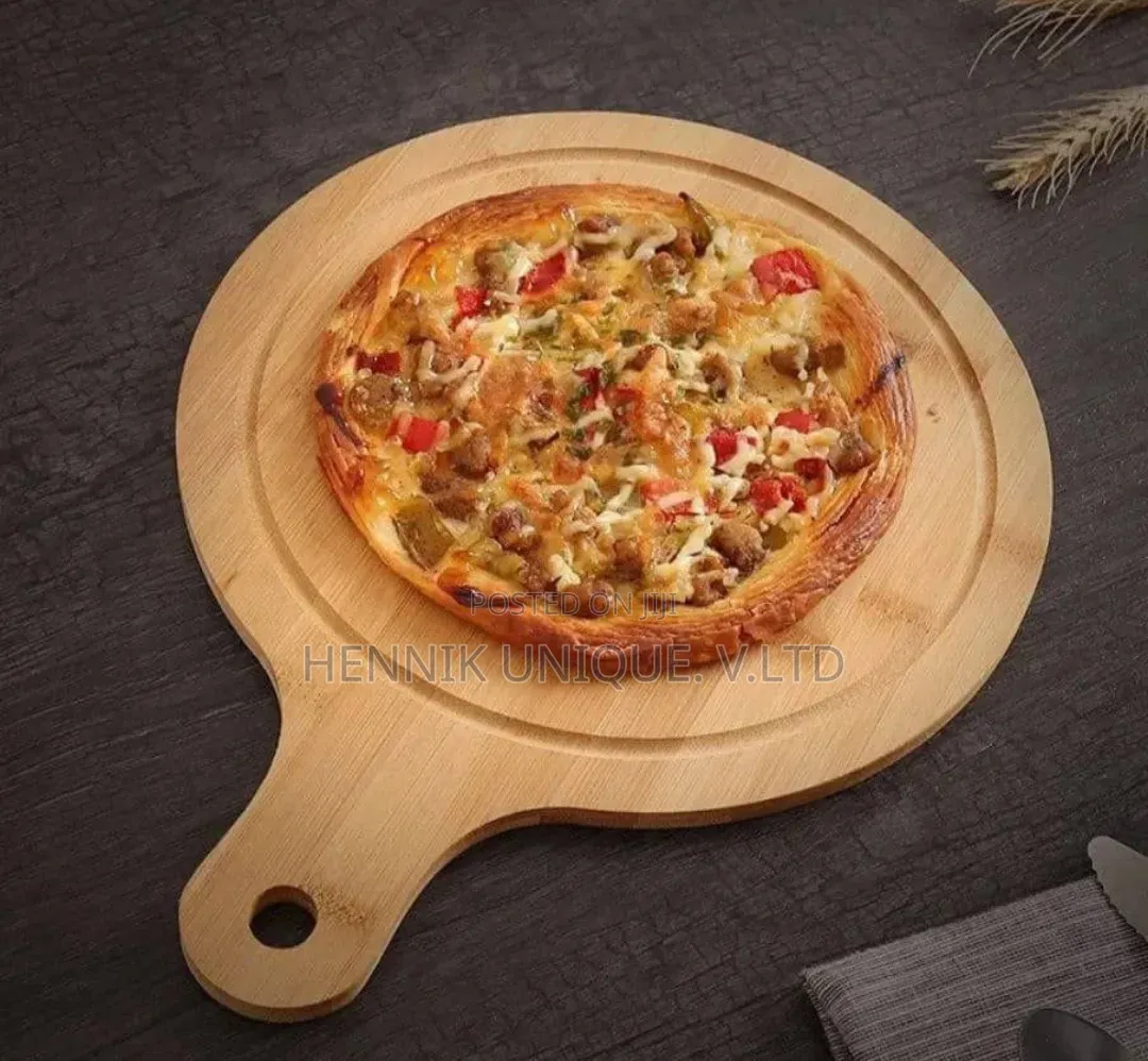 Bamboo Plate Round Pizza Tray Tea for Serving Tray Fruit Breakfast