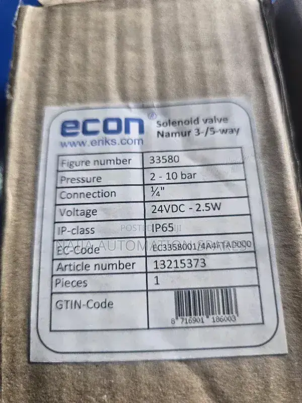 Solenoid Pilot Valve 5/2 or 3/2 Namur Type: 33580 | 24v Dc 1/4"