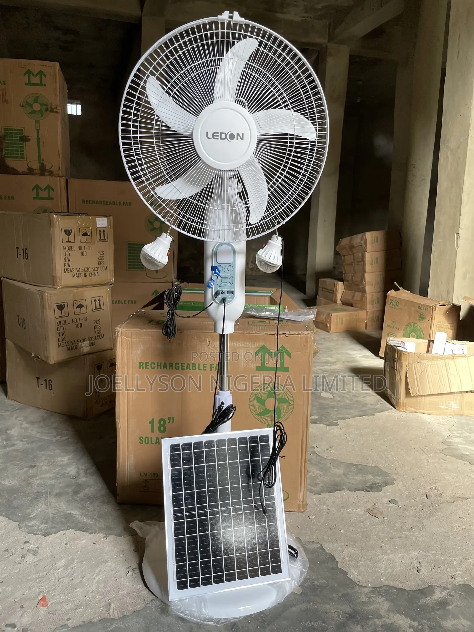 16 Inches Solar/Rechargeable Fan With Remote