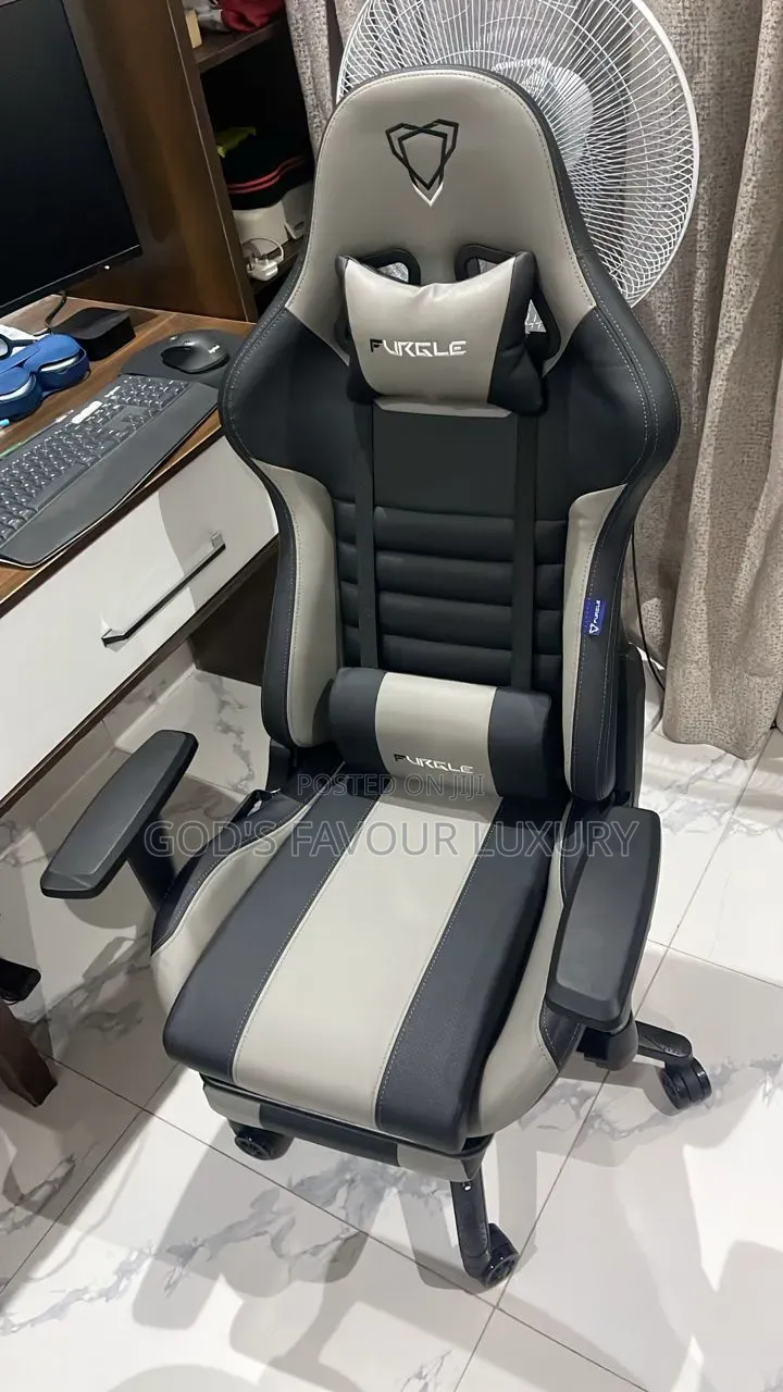 Quality Leather Ergonomic Gaming Chair [Black+Grey]