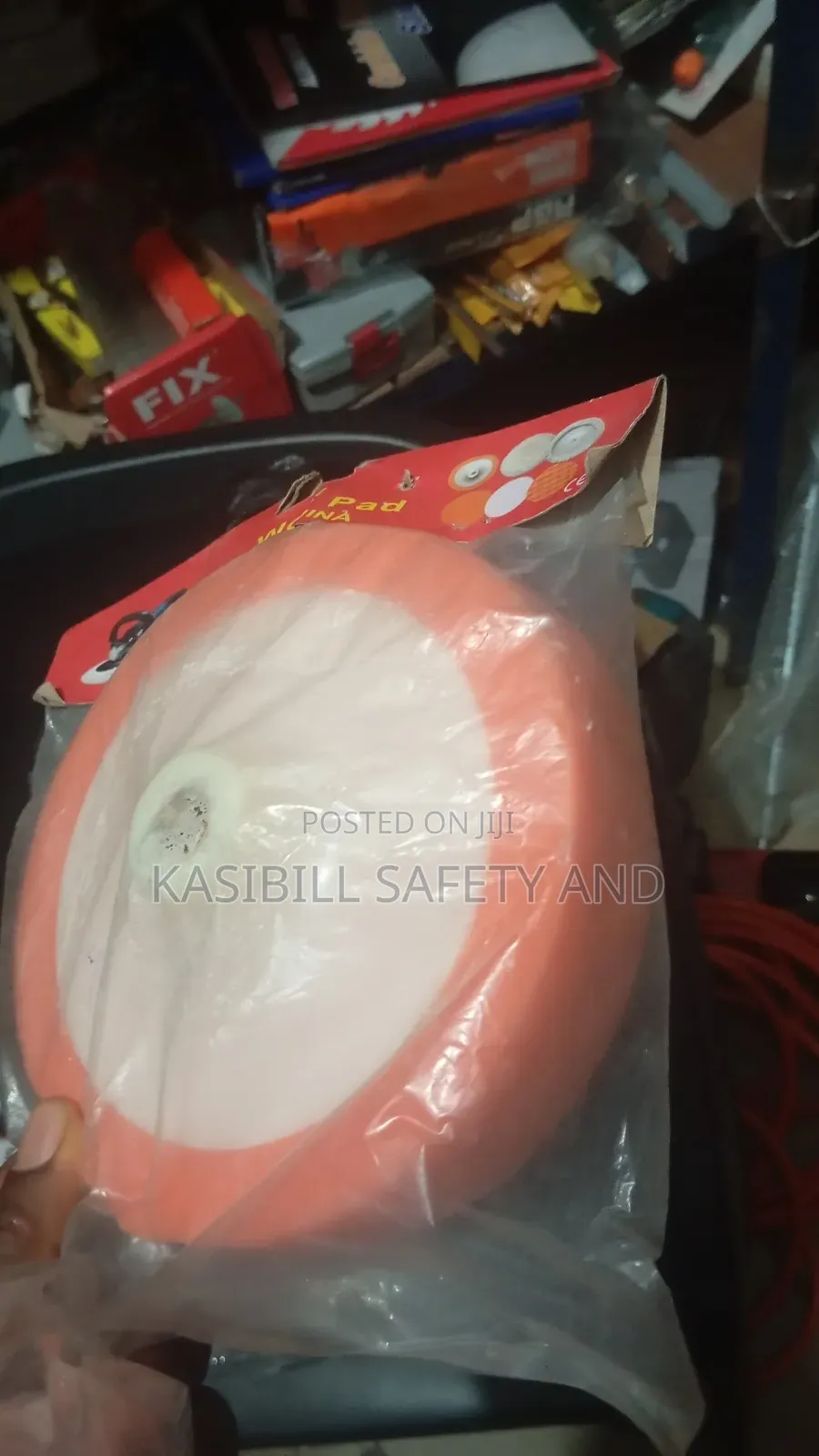 Waffle-patterned Orange Foam Sponge