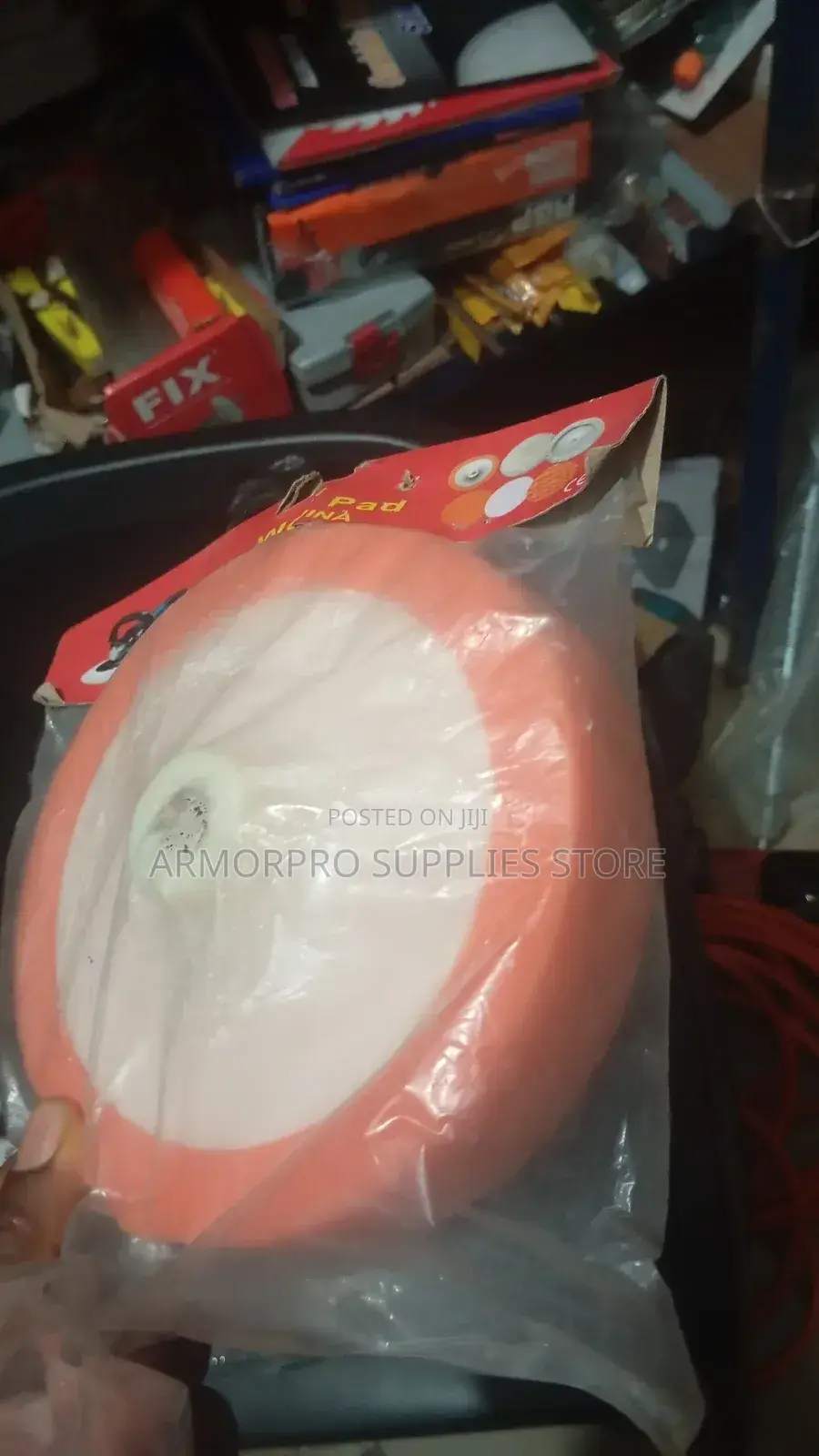 Waffle-patterned Orange Foam Sponge