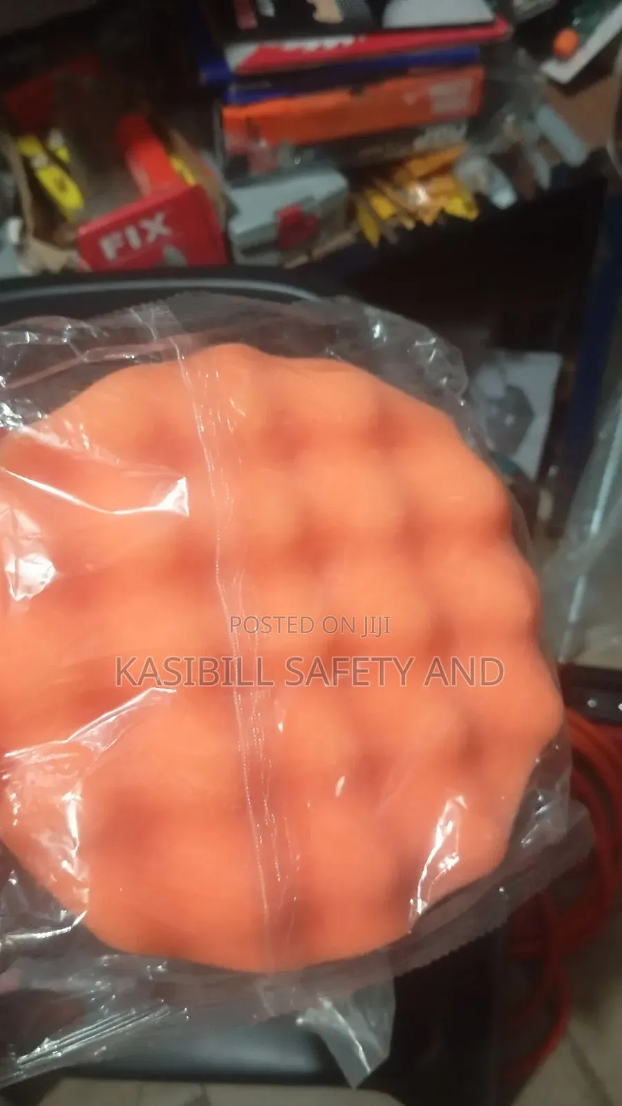 Waffle-patterned Orange Foam Sponge