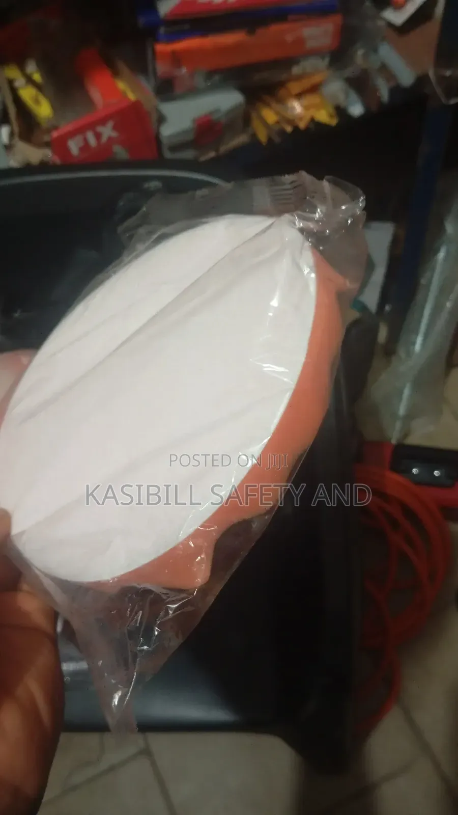 Waffle-patterned Orange Foam Sponge