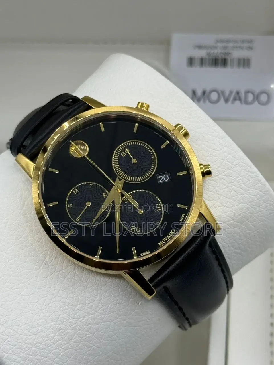 Or Quality Luxury Movado Leather Wristwatch