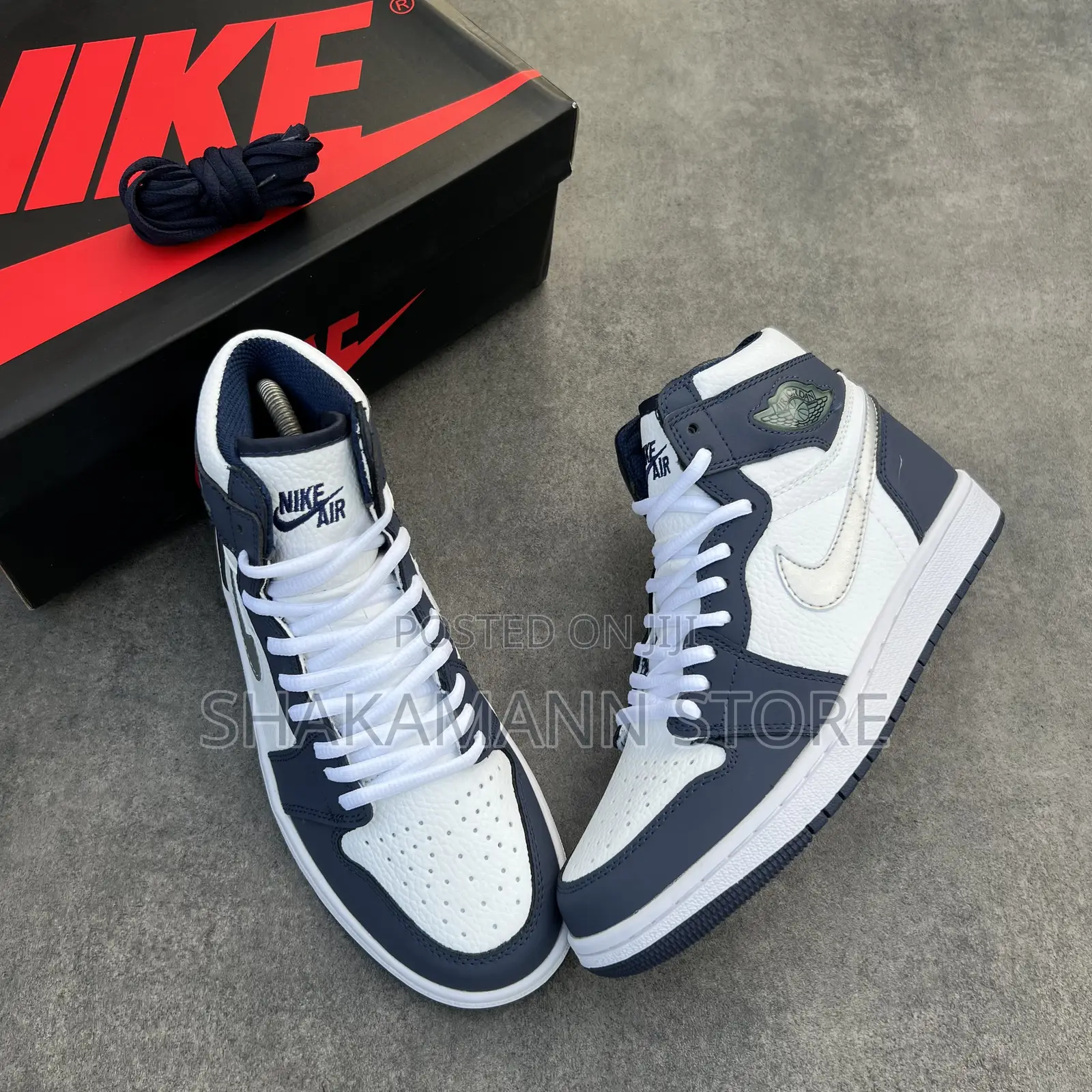 Air Jordan 1 High Quality Blue Silver Swoosh