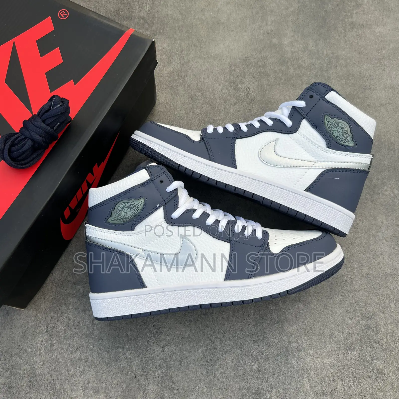 Air Jordan 1 High Quality Blue Silver Swoosh