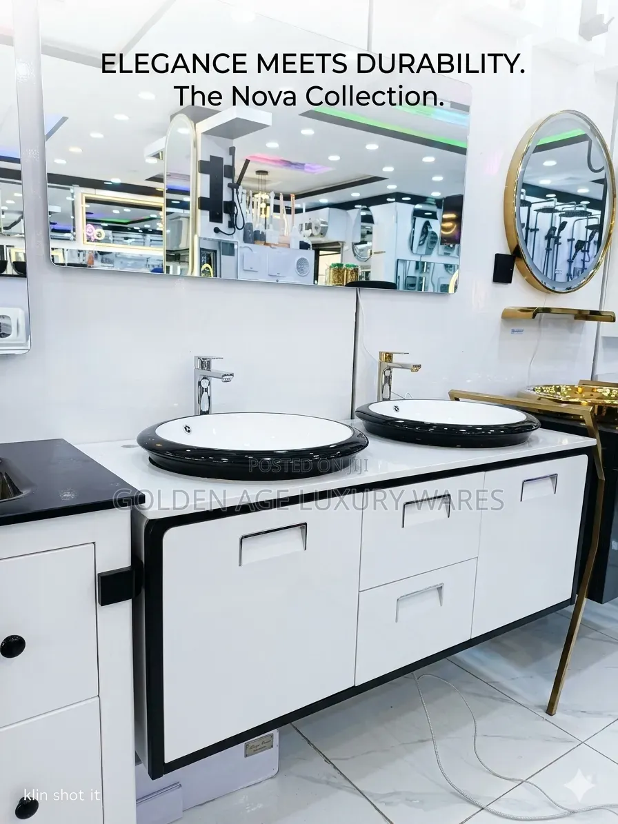 Double Bowl Elegant Cabinet Basin