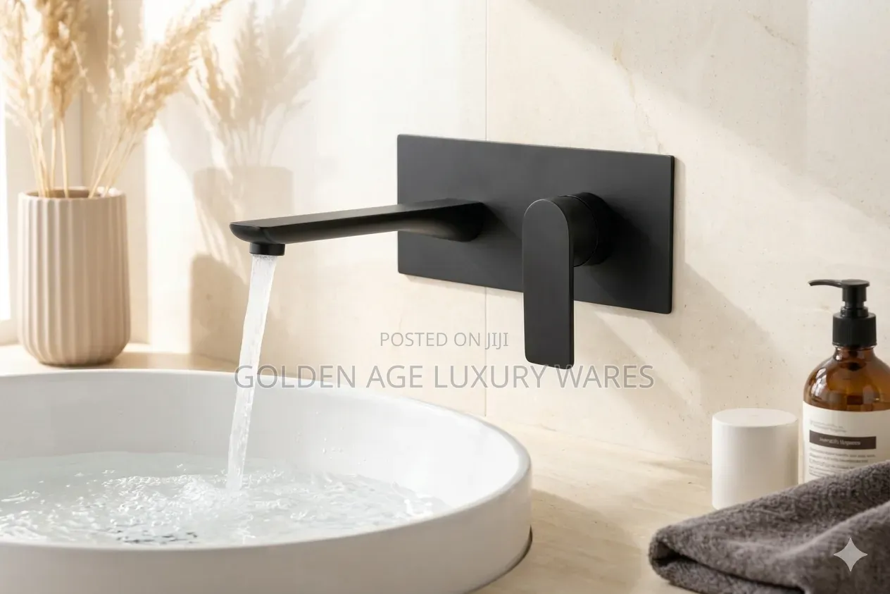 Matte Black Brass Conduit Basin Mixer