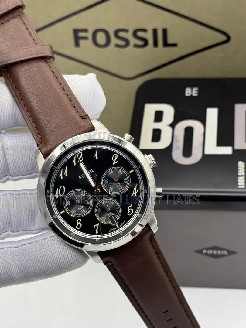 High Quality Luxury Fossil Leather Wristwatch